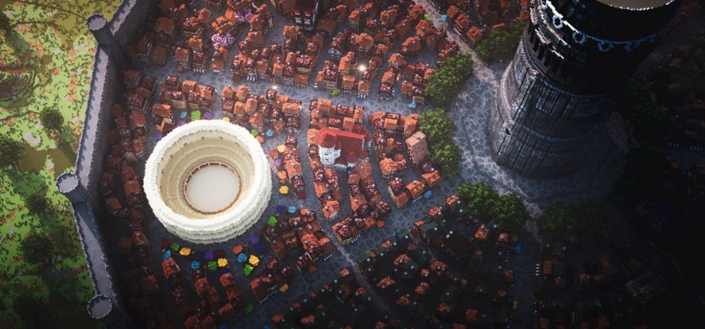 Посмотрите на этот огромный город, созданный профессионалами Minecraft